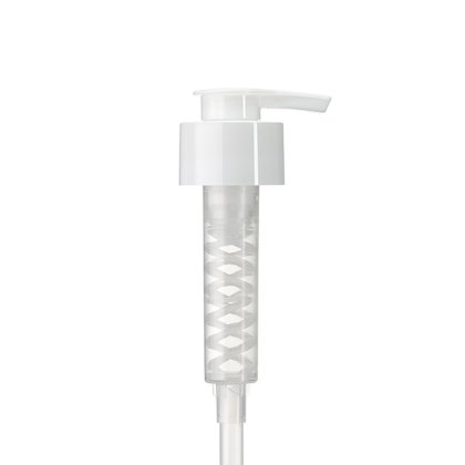 Mono-material down lock dispenser in white and 100% PP manufactured by ALPLA